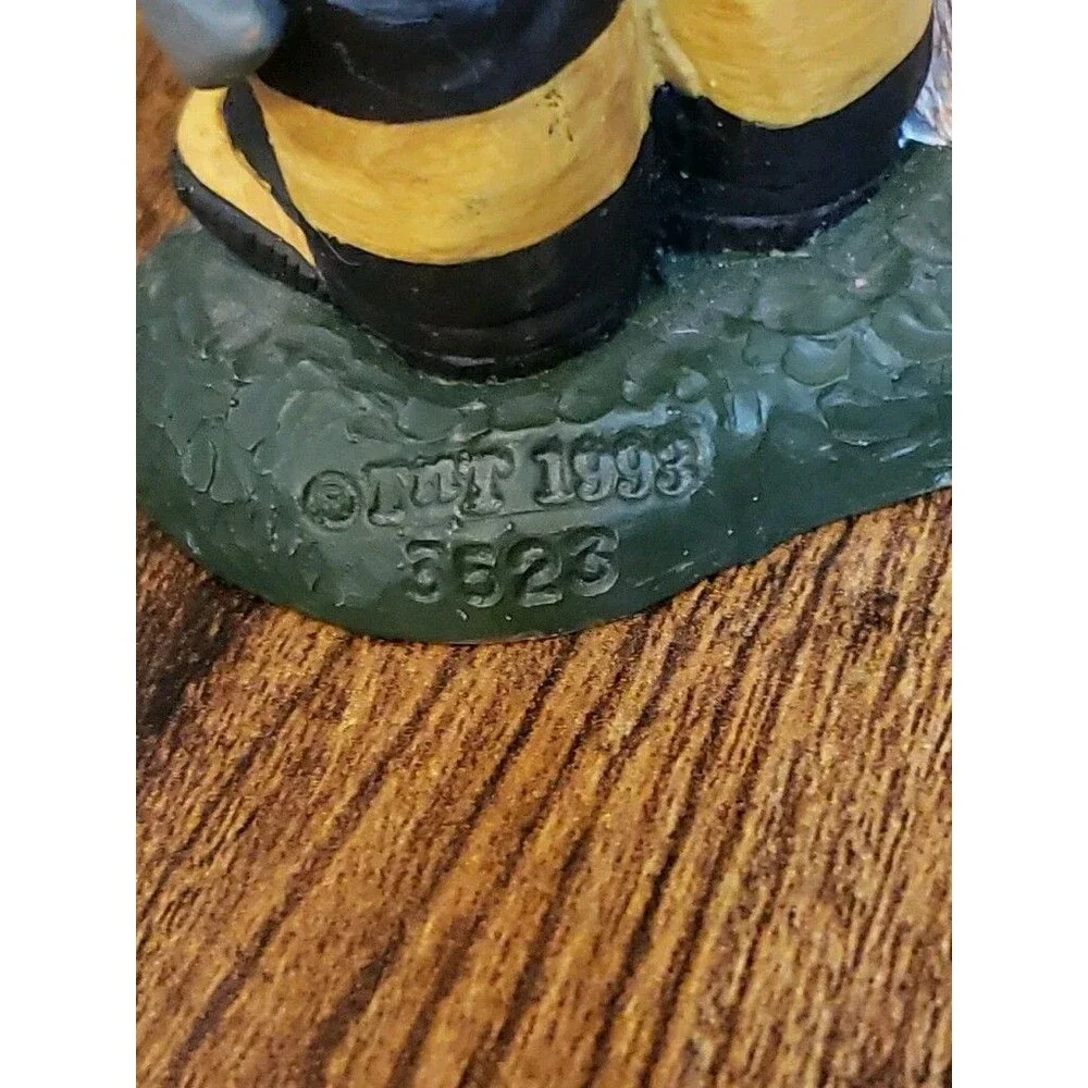 Fireman Dog Figurine Santa Axe TNT Vintage 1993 Christmas Black Yellow Dalmatian